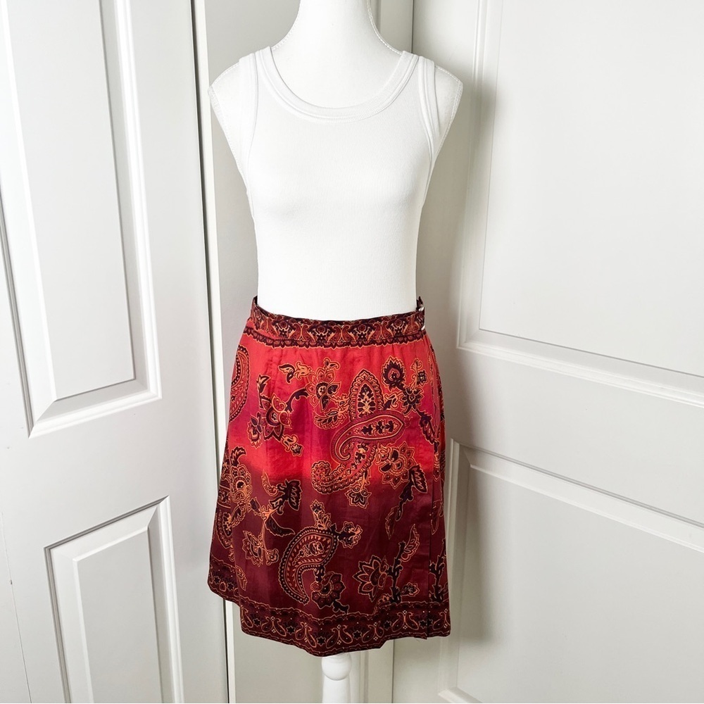 Vintage St. Michael x Marks & Spencer Red Paisley Wrap Skirt – Boho Resort US10